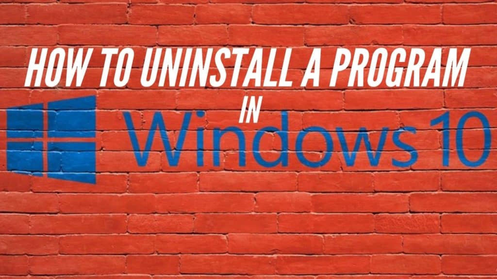 how to uninstall a program