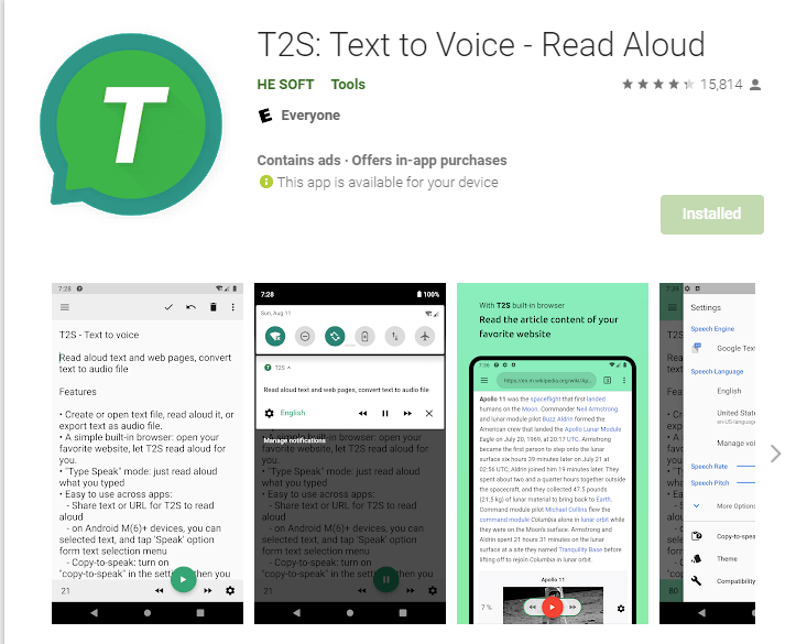 T2S app